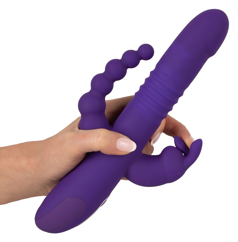 Wibrator z funkcją pchnięcia i koralikami analnymi 24,8cm Sweet Smile — zdjęcie 10