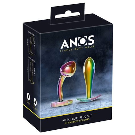 Anos Metal Butt Plug Set Rainb