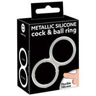 Pierścień na penisa i jądra silikonowy podwójny