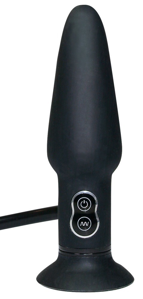 Korek analny silikonowy z wibracjami pompowany True Black 17 cm — zdjęcie 3