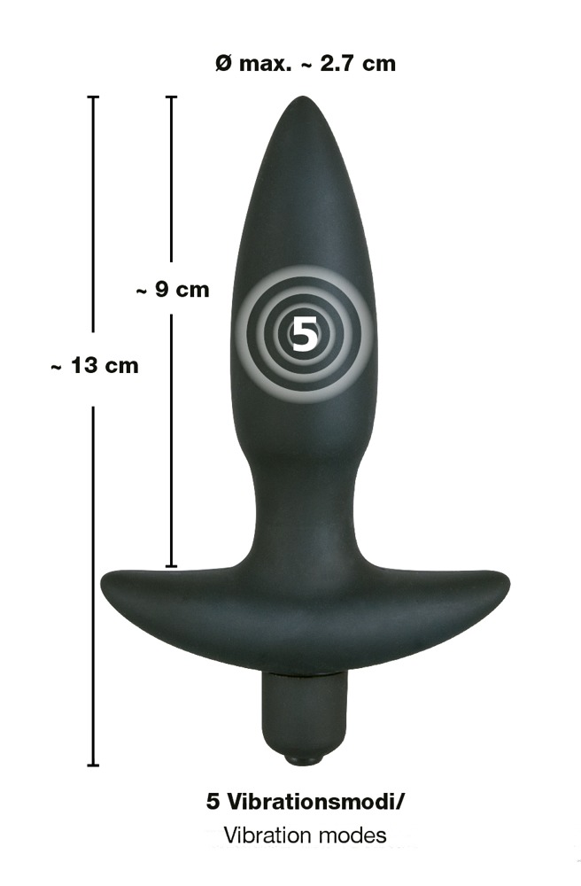 Korek analny silikonowy z 5 poziomami wibracji Black Velvets — zdjęcie 5