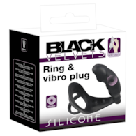 Black Velvets Pierścień z korkiem analnym i wibracjami