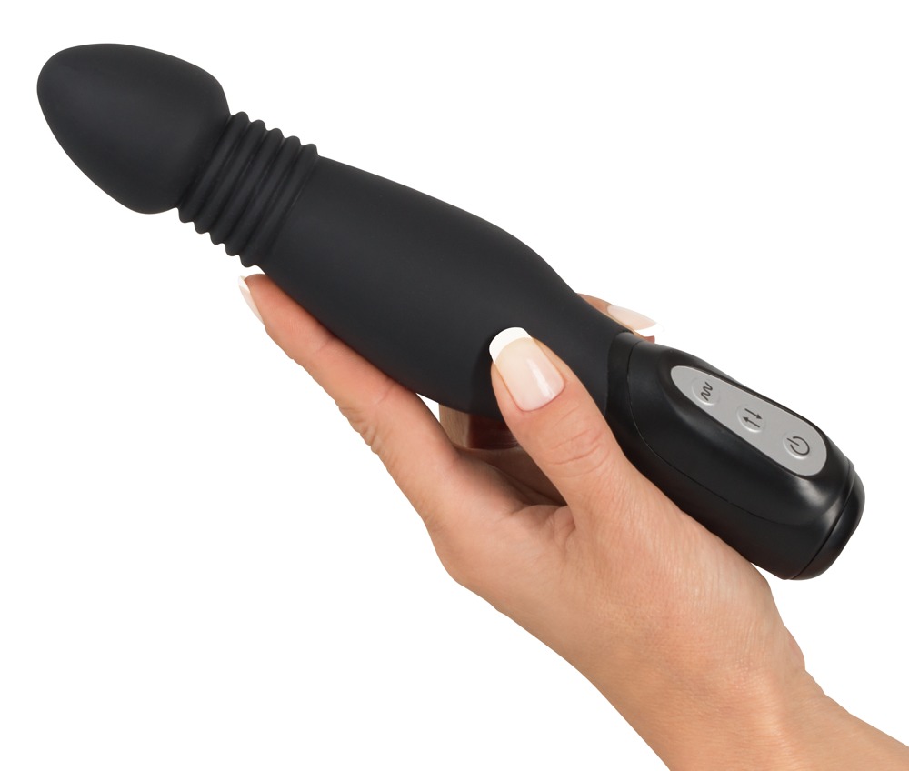 Wibrator analny silikonowy z funkcją pchnięcia 23,5 cm — zdjęcie 5