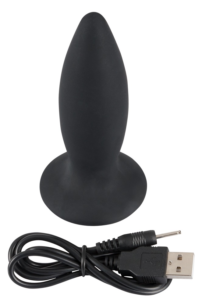 Korek analny silikonowy z wibracjami 11 cm Black Velvets — zdjęcie 5