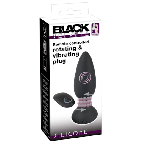 Korek analny silikonowy z rotacjami 14 cm Black Velvets