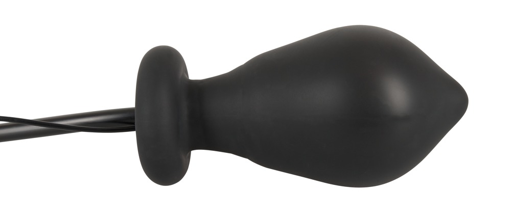 Korek analny silikonowy pompowany z wibracjami 12,2 cm — zdjęcie 6