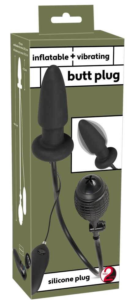 You2Toys - Korek analny silikonowy pompowany z wibracjami 12,2 cm