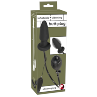 Korek analny silikonowy pompowany z wibracjami 12,2 cm