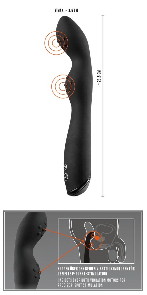 Wibrator analny do punktu P 23, 5 cm Rebel — zdjęcie 7