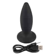 Korek analny silikonowy z wibracjami 12,5 cm Black Velvets