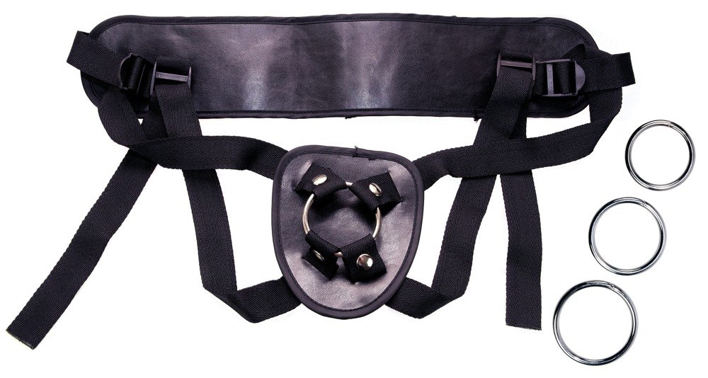 Czarna uprząż strap-on dildo — zdjęcie 2