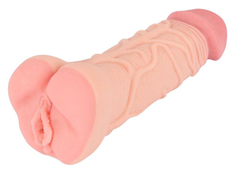 Masturbator i przedłużka 2 w 1 Nature Skin — zdjęcie 2