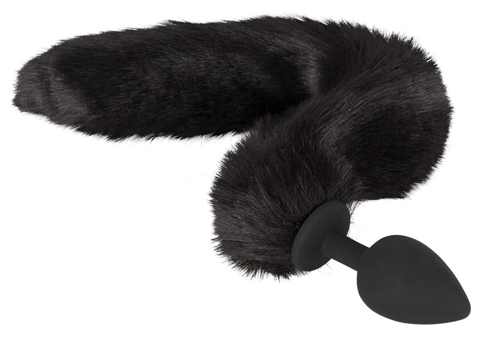 Korek analny silikonowy z ogonem 9,3 cm i kocie uszy Bad Kitty — zdjęcie 3