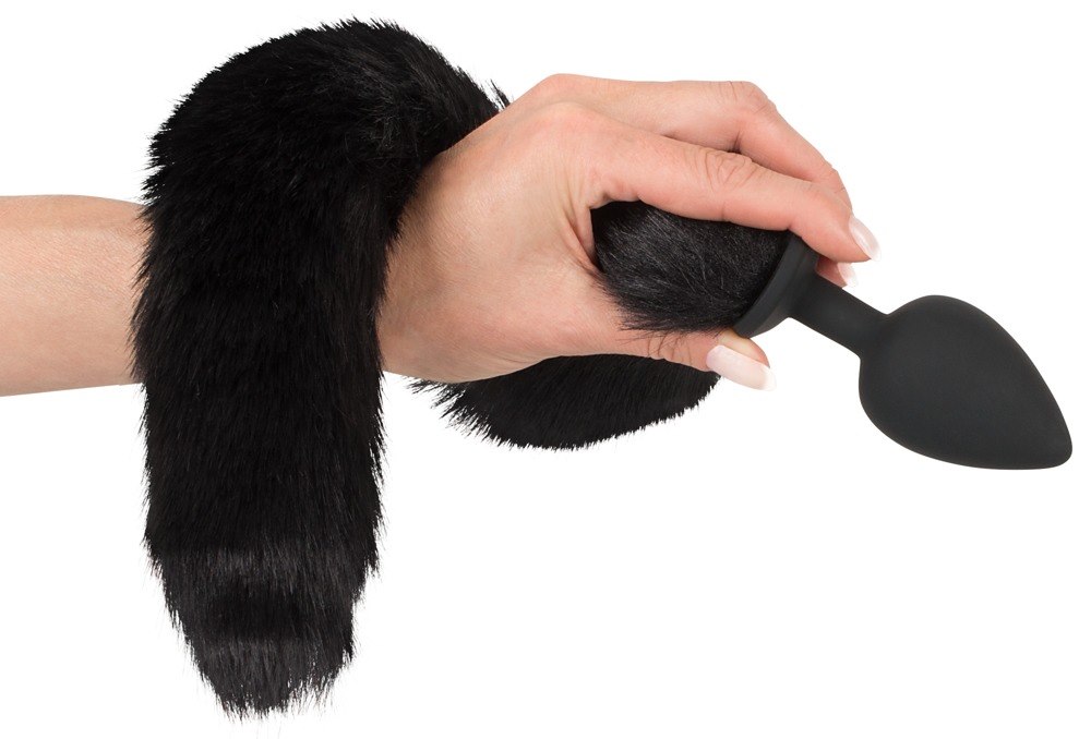 Korek analny silikonowy z ogonem 9,3 cm i kocie uszy Bad Kitty — zdjęcie 6