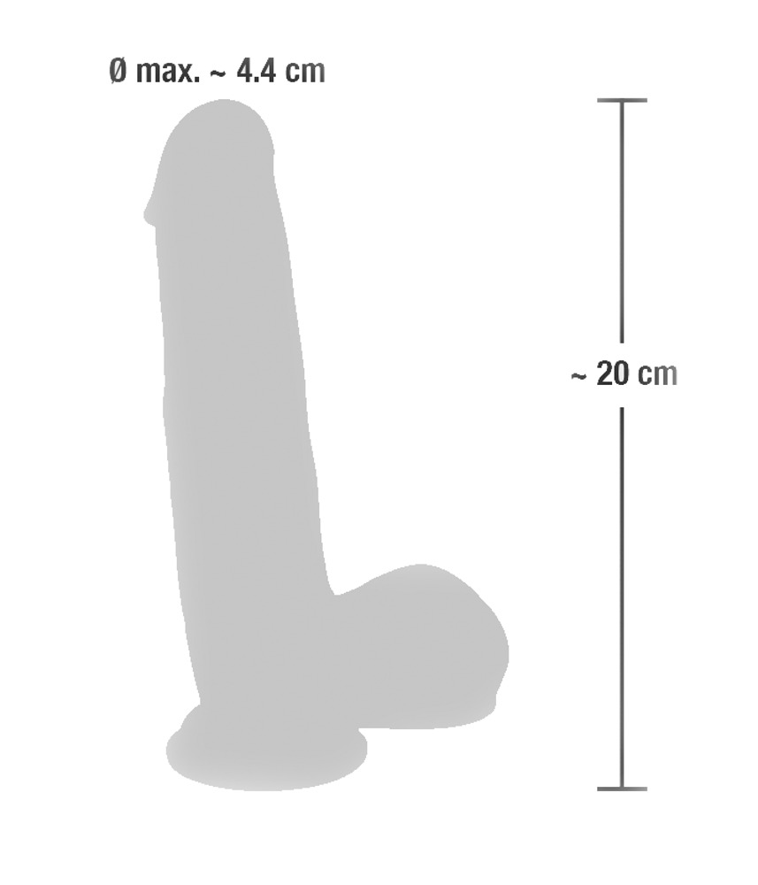 Dildo silikonowe medyczne z przyssawką 20 cm — zdjęcie 7