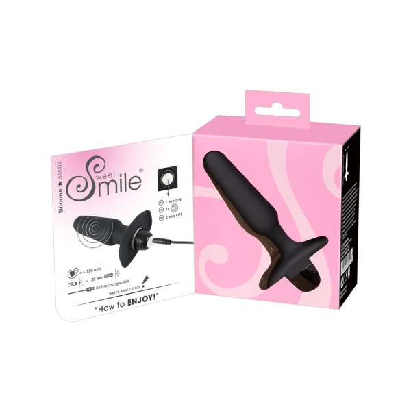 Korek analny silikonowy z wibracjami 10 cm Sweet Smile — zdjęcie 7
