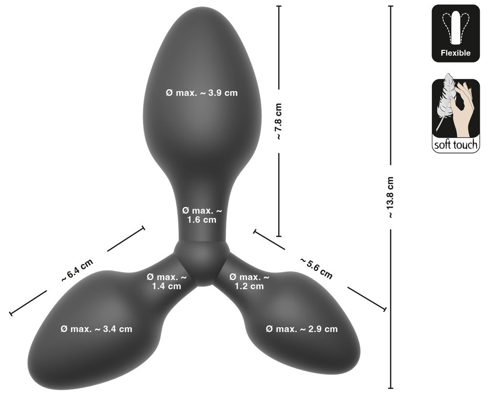 Black Velvets Triple Butt Plug — zdjęcie 8