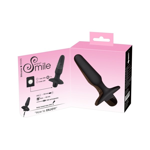 Korek analny silikonowy z wibracjami 10 cm Sweet Smile — zdjęcie 9