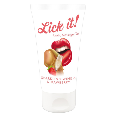 Żel do masażu Musujące wino i truskawka 50ml Lick-it