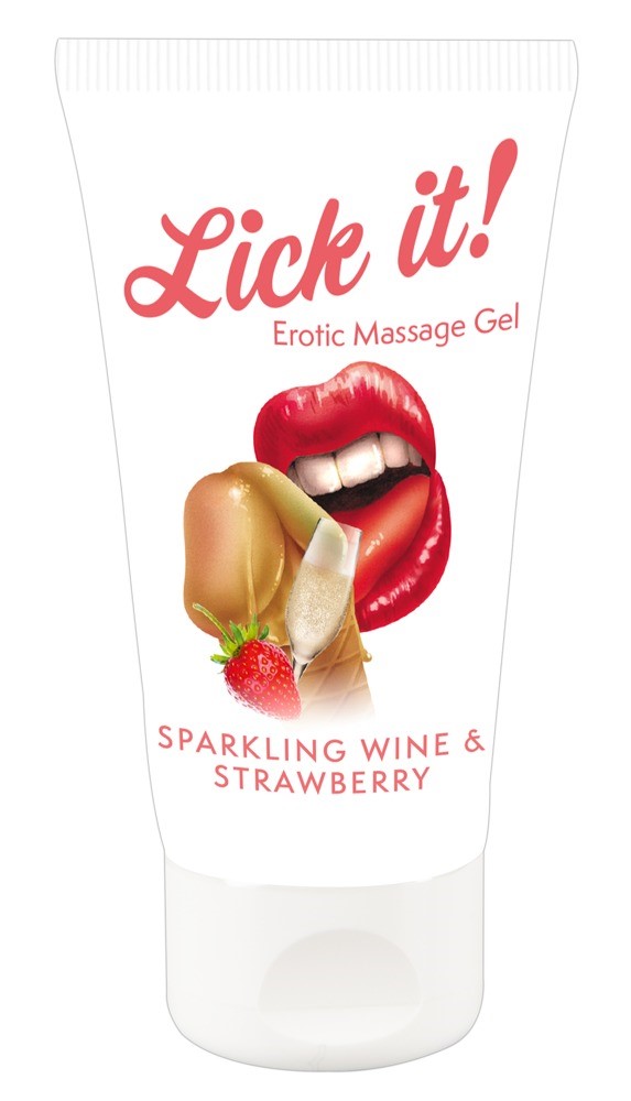 Żel do masażu Musujące wino i truskawka 50ml Lick-it