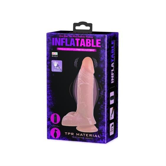 Inflateable Dildo Vibrating TPR Material Flesh 18,8 cm