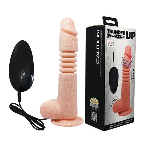 Thunder Up Suction Base Vibrating Dildo Flesh