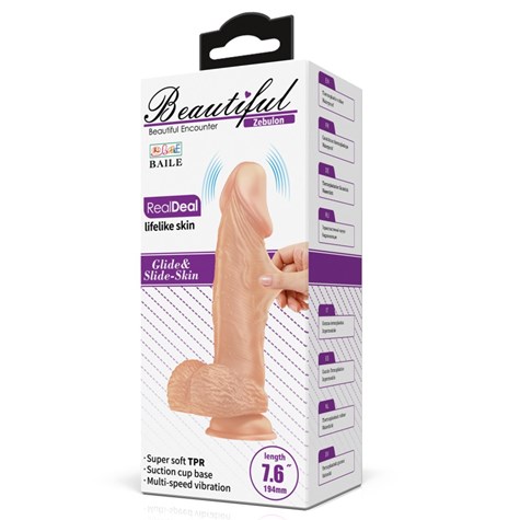 Beautiful Zebulon 7,6   Vibrating Dildo