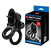 Pretty Love Vibrating Pasionate Cock Ring Black