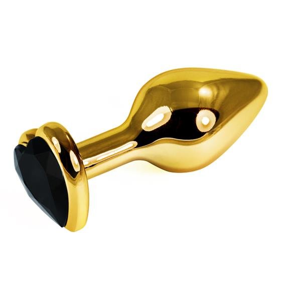 Gold Heart Plug Black