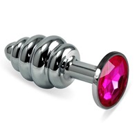 Silver Spiral Plug Fuchsia