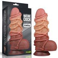 9.5'' Dual layered Platinum Silicone Cock with Rope