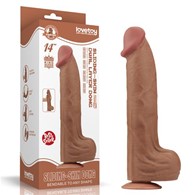 14'' King Sized Sliding Skin Dual Layer Dong