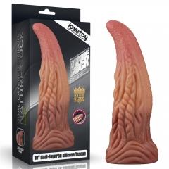 10'' Dual layered Platinum Silicone Tongue Dildo