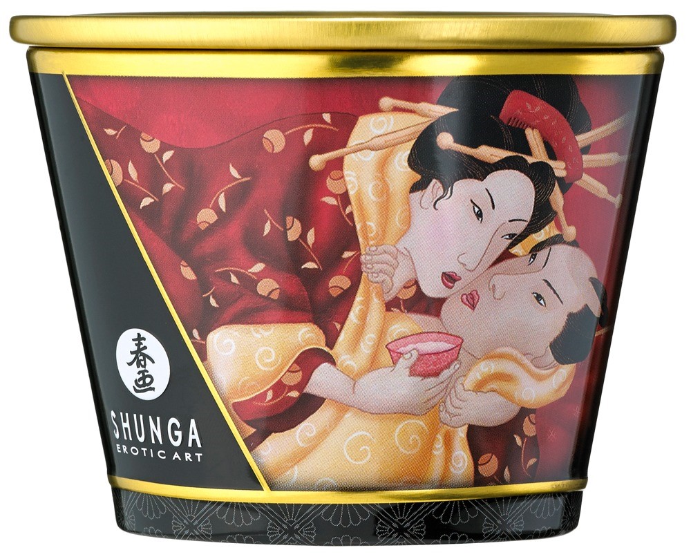 Świeca do masażu Romance Sparkling Strawberry Wine 170ml Shunga — zdjęcie 3