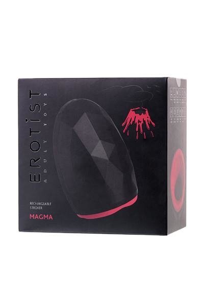 Erotist Magma; Rechargeable masturbator with heating, Silicone, Black, 12 cm