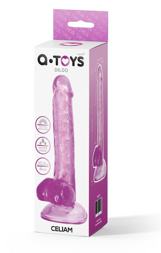 Realistic dildo A-Toys by TOYFA Celiam, TPE, purple, 20.5 cm