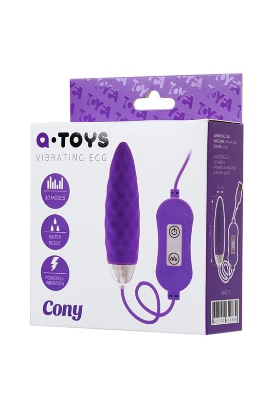 A-TOYS, Vibro egg 'Cony', with control panel, silicone, violet