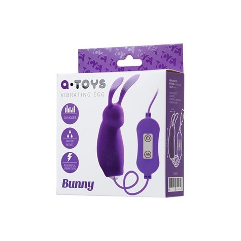 A-TOYS, Vibro egg 'Bunny', with control panel, silicone, violet