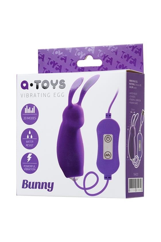 A-TOYS, Vibro egg 'Bunny', with control panel, silicone, violet