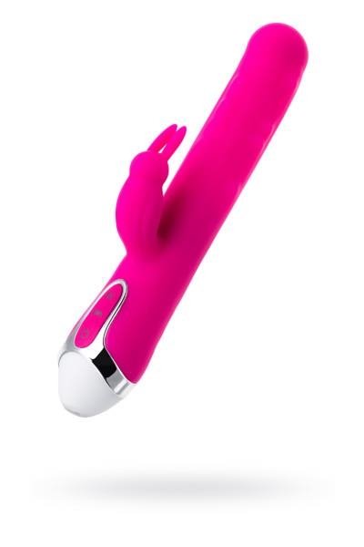 JOS BALLE, Vibrator with clitoral stimulator with moving balls, silicone, pink, 23 cm