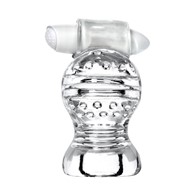 Lingam Shakti, Vibrating Masturbator, TPE, Transparent, 9 cm