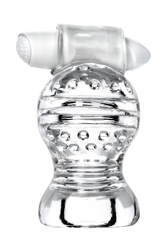 Lingam Shakti, Vibrating Masturbator, TPE, Transparent, 9 cm