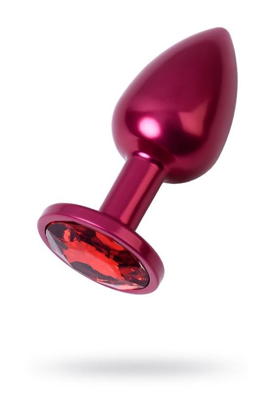 Red anal plug TOYFA Metal with a red colored gem