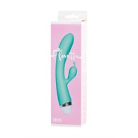 Vibrator with clitoral stimulator Flovetta by Toyfa Iris, silicone, mint, 22 cm