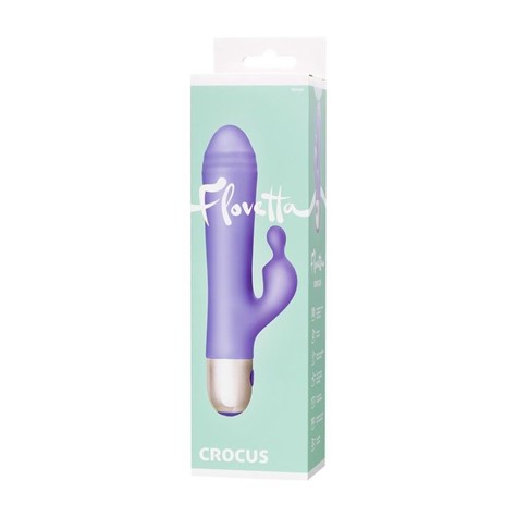 Vibrator with clitoral stimulation Flovetta Crocus, silicone, purple, 17.5 cm