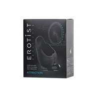 EROTIST Scrotum cover with an erection ring and vibration Attraction, silicone, black, 6.5 cm