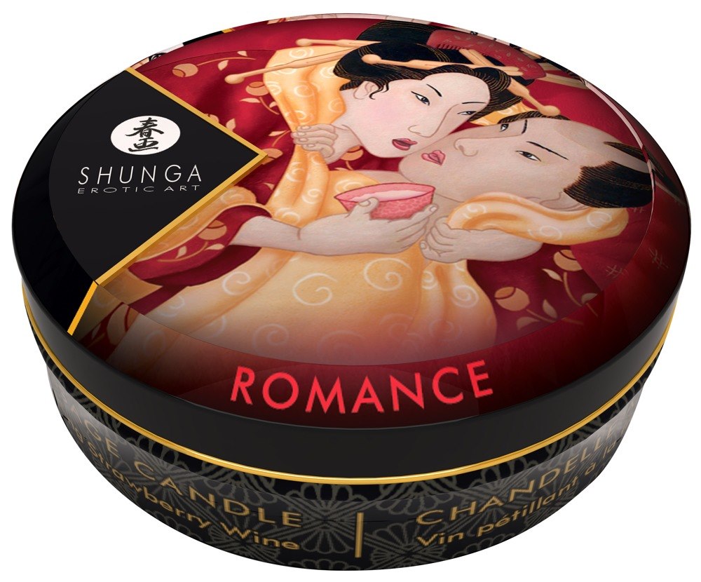 Świeca do masażu Romance Sparkling Strawberry Wine 30ml Shunga — zdjęcie 2