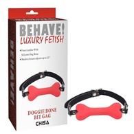 Behave! Doggle Bone Bit Gag-Red