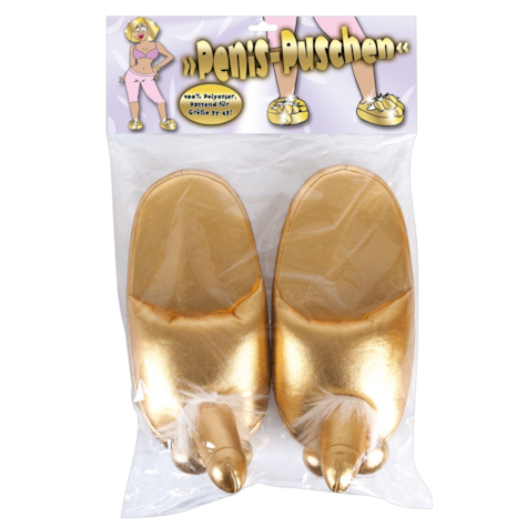 Złote kapcie z ozdobami