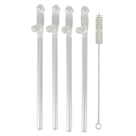 Glass Drinking Straw Willy x 4